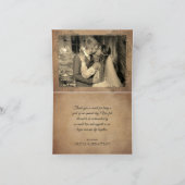 rustiek oud perkament Victoriaans bruiloft Bedankkaart (Binnen)