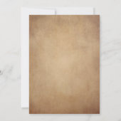 rustiek oud perkament Victoriaans bruiloft Kaart (Achterkant)