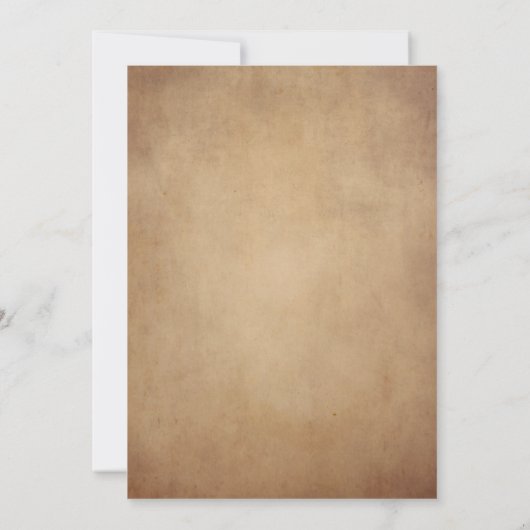 rustiek oud perkament Victoriaans bruiloft Kaart (Achterkant)