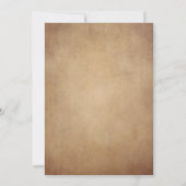 rustiek oud perkament Victoriaans bruiloft Kaart (Achterkant)