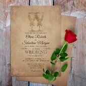 rustiek oud perkament Victoriaans bruiloft Kaart