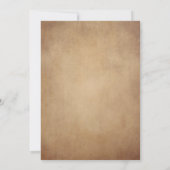 rustiek oud perkament Victoriaans bruiloft Kaart (Achterkant)