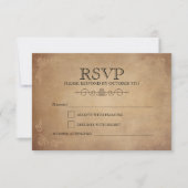  rustiek oud perkament Victoriaans bruiloft RSVP Kaartje (Voorkant)