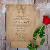  rustiek oud perkament Victoriaans bruiloft Save The Date