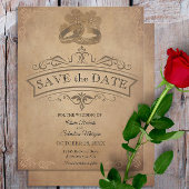  rustiek oud perkament Victoriaans bruiloft Save The Date