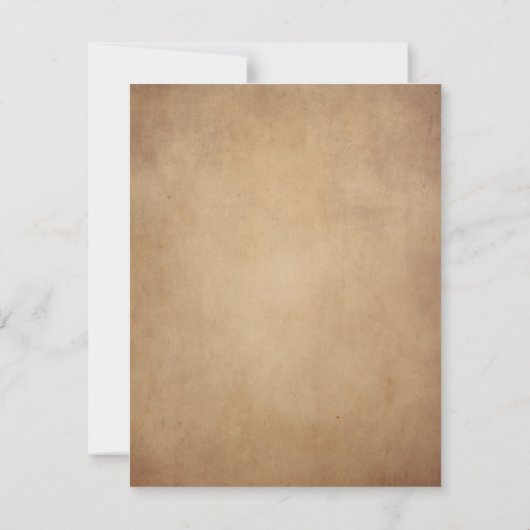  rustiek oud perkament Victoriaans bruiloft Save The Date (Achterkant)