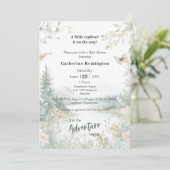 Rustiek Outdoor Adventure Baby shower Kaart (Staand voorkant)