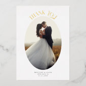 Rustiek Ovaal Lijst Trouwfoto Dank u kaart (Voorkant)