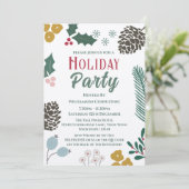 Rustiek Oversized Branch Company Holiday Party Kaart (Staand voorkant)