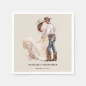 Rustiek Paar Bruiloft Servet (Voorkant)