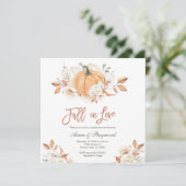 Rustiek Paar Douche Herfst In Liefde Vrijgezellenf Kaart (Staand voorkant)