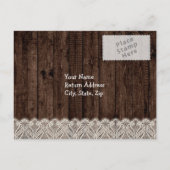 Rustiek Paar Foto Land Bruiloft RSVP Uitnodiging Briefkaart (Achterkant)