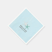 Rustiek paar van Starfish Light Blue Beach bruilof Servetten (Hoek)