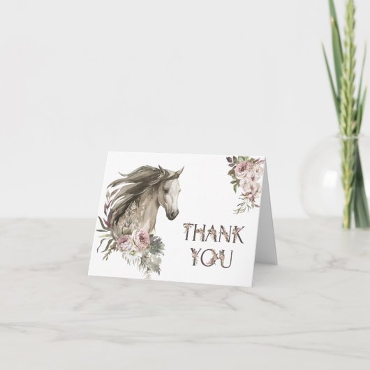 Rustiek Paard Baby shower Bedankkaart (Voorkant)