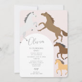 Rustiek Paard Cowgirl Roze Verjaardagsfeest Kaart (Voorkant)