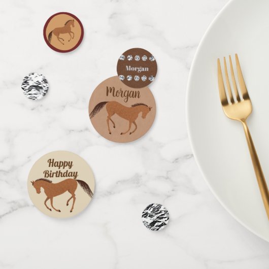 Rustiek Paard Faux Leather Kids Verjaardag Decor Confetti (Groep)