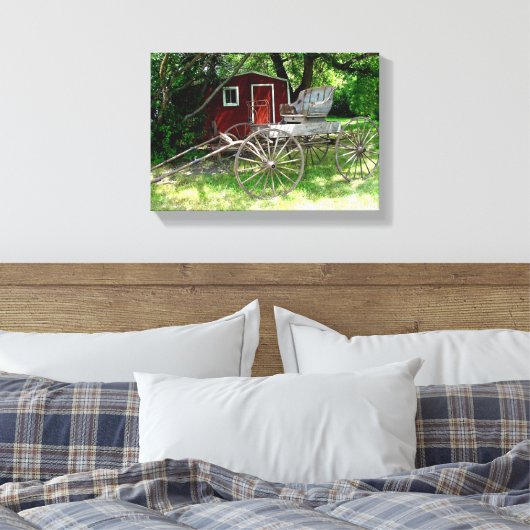 Rustiek Paard Getrokken Koets Canvas Afdruk (Insitu (Slaapkamer))