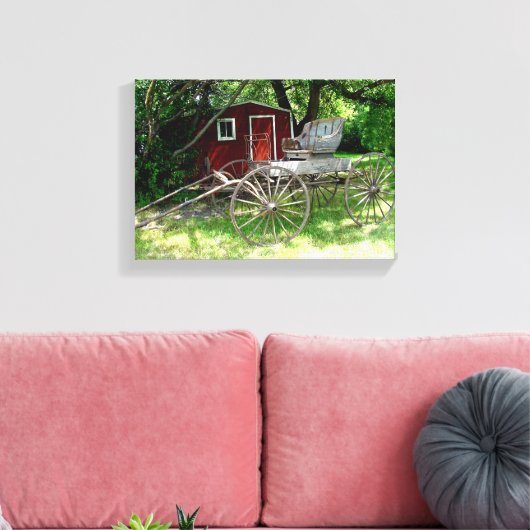 Rustiek Paard Getrokken Koets Canvas Afdruk (Insitu (Woonkamer))