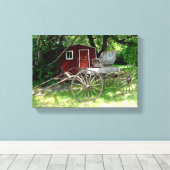 Rustiek Paard Getrokken Koets Canvas Afdruk (Insitu (Houten vloer))