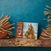 Rustiek Paard Memorial gepersonaliseerde huisdier  Fotoplaat (Zijkant)