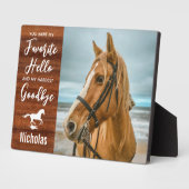 Rustiek Paard Memorial gepersonaliseerde huisdier  Fotoplaat (Zijkant)