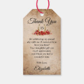 Rustiek Paard Rood Goud Quinceanera Dank je wel gu Cadeaulabel (Achterkant)