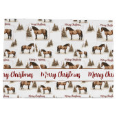 Rustiek Paard Vrolijk Kerstfeest Wintervakantie Groot Cadeauzakje (Achterkant)