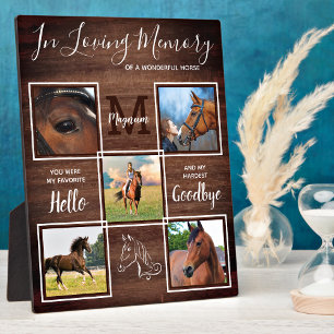 Rustiek Paardengedenkteken Gepersonaliseerd Huisdi Fotoplaat