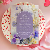 Rustiek Paarse Bloemen Baby in Bloom Shower Kaart