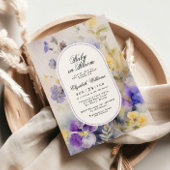 Rustiek Paarse Bloemen Baby in Bloom Shower Kaart