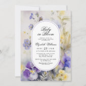 Rustiek Paarse Bloemen Baby in Bloom Shower Kaart (Voorkant)