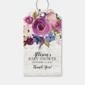 Rustiek Paarse Bloemen Baby shower Favor Gift Labe Cadeaulabel (Voorkant)