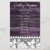 Rustiek paarse hout & kant- Programma Papier Blad (Voorkant)