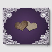 Rustiek Paarse Kant Zonnebloem Bruiloft Gastenboek (Achterkant)