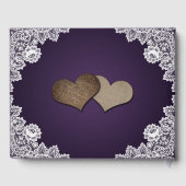 Rustiek Paarse Kant Zonnebloem Bruiloft Gastenboek (Achterkant)