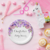 Rustiek Paarse Lila Bloemen Baby shower Bord (Feest)