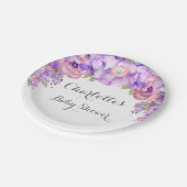 Rustiek Paarse Lila Bloemen Baby shower Bord (Gekanteld)