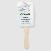 Rustiek Paarse Roos Eucalyptus groen Afstuderen Handwaaier (Voorkant)