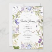 Rustiek Paarse Salie Wildflower Wit Vrijgezellenfe Kaart (Voorkant)