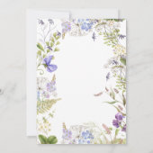 Rustiek Paarse Salie Wildflower Wit Vrijgezellenfe Kaart (Achterkant)