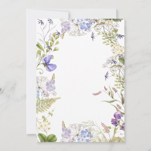 Rustiek Paarse Salie Wildflower Wit Vrijgezellenfe Kaart (Achterkant)