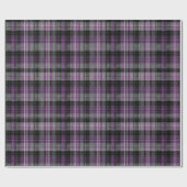 Rustiek paarse zwarte tartan patroon cadeaupapier (Vlak)