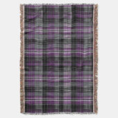 Rustiek paarse zwarte tartan patroon deken (Voorkant Verticaal)