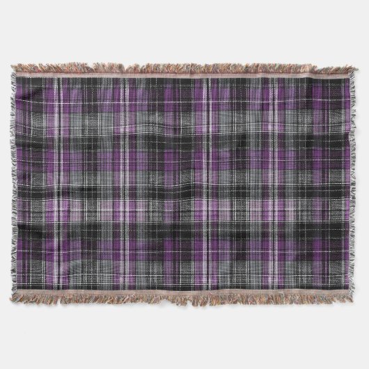 Rustiek paarse zwarte tartan patroon deken (Voorkant)