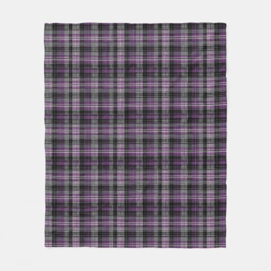 Rustiek paarse zwarte tartan patroon fleece deken (Voorkant)