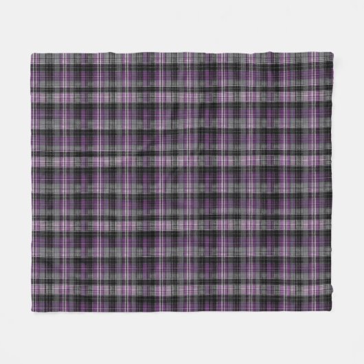 Rustiek paarse zwarte tartan patroon fleece deken (Voorkant (Horizontaal))