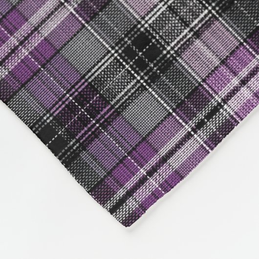 Rustiek paarse zwarte tartan patroon fleece deken (Hoek)