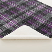 Rustiek paarse zwarte tartan patroon sherpa deken (3/4)