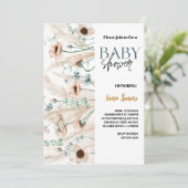 Rustiek Pampas Grass Boho Wildflower baby shower Kaart (Staand voorkant)