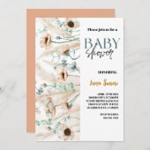 Rustiek Pampas Grass Boho Wildflower baby shower Kaart (Voorkant / Achterkant)